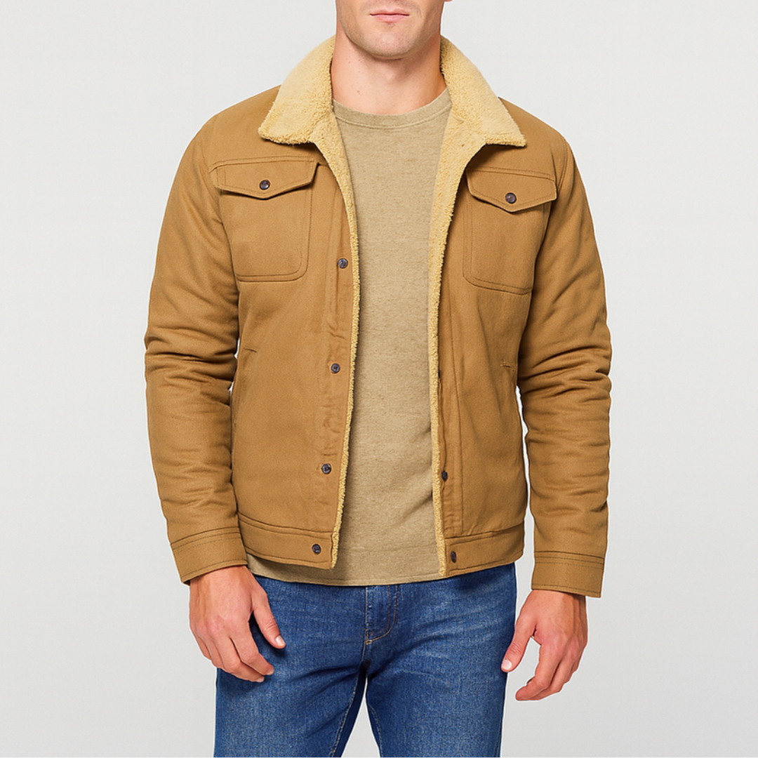 Sherpa Lined Button Front Jacket For Men | Dennis