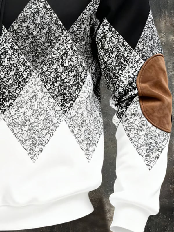 Geometric Half Zip Sweater For Men | Renz