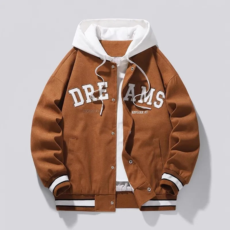 Hooded Varsity Style Jacket for Men | Beckford