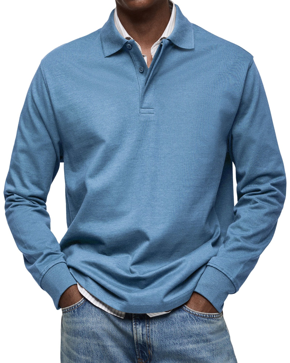 Classic Long Sleeve Polo Shirt For Men | Tristan