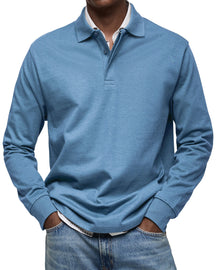 Classic Long Sleeve Polo Shirt For Men | Tristan