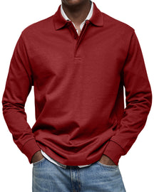 Classic Long Sleeve Polo Shirt For Men | Tristan