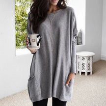 Relaxed Long Sleeve Pocket Tunic For Women | Mirelith