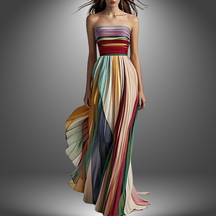 Strapless Pleated Long Dress For Women | Ava