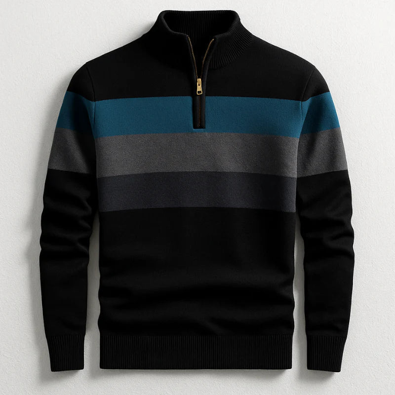Stripe Quarter-Zip Sweater For Men | Ronan
