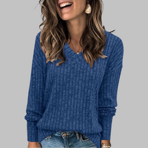 Comfy V Neck Long Sleeve Top For Women | Alina