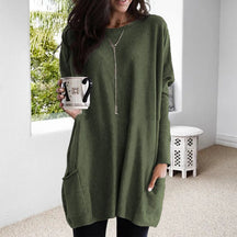 Relaxed Long Sleeve Pocket Tunic For Women | Mirelith