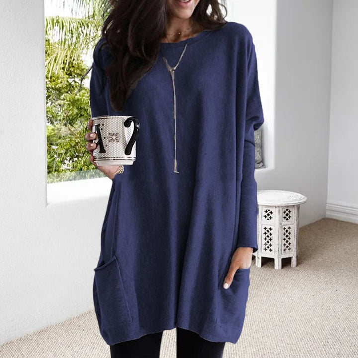 Relaxed Long Sleeve Pocket Tunic For Women | Mirelith