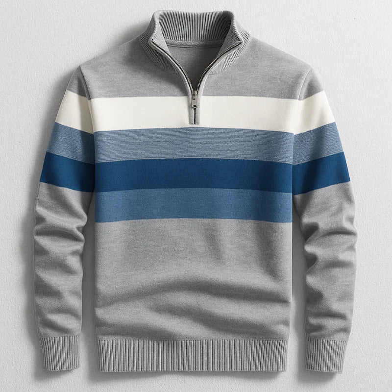 Stripe Quarter-Zip Sweater For Men | Ronan