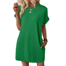 Casual Minimalist Round Neck Dress For Women | Lurelle