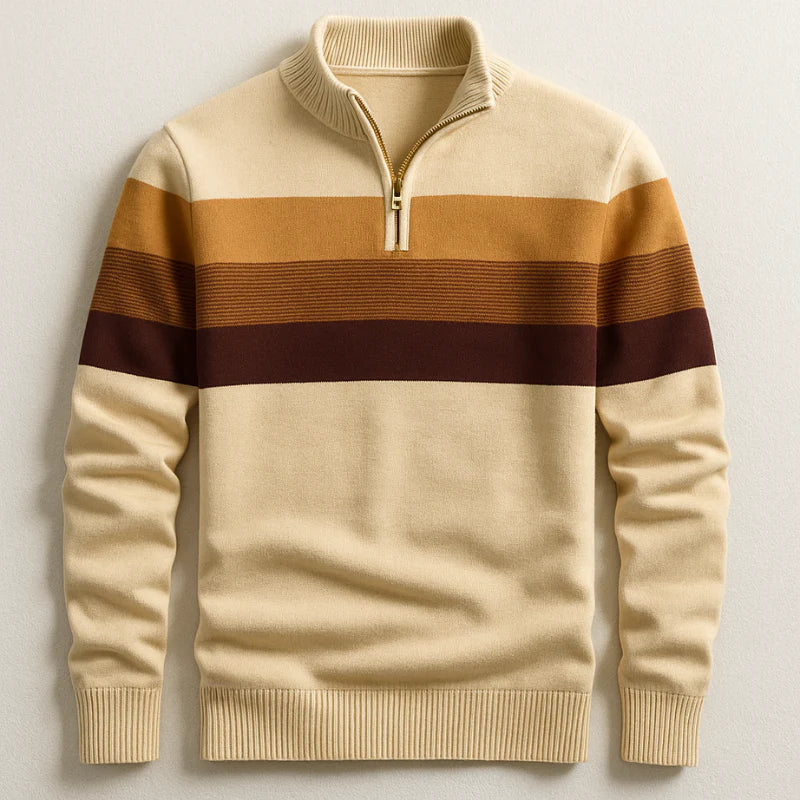 Stripe Quarter-Zip Sweater For Men | Ronan