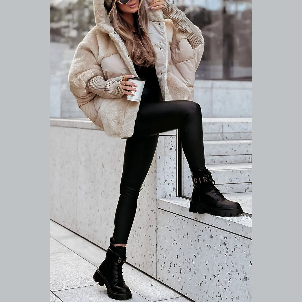 Oversized Hooded Puffer Jacket For Women | Elira