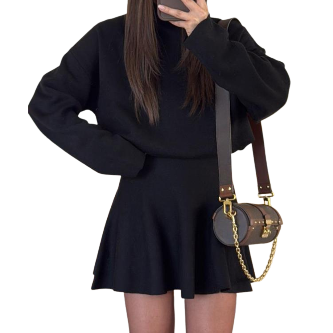 Half High Neck Knit Sweater Dress For Women | Merylle