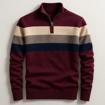 Stripe Quarter-Zip Sweater For Men | Ronan