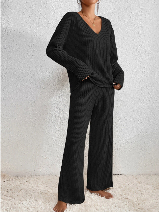 Relaxed Ribbed Two Piece Lounge Set For Women | Mireva