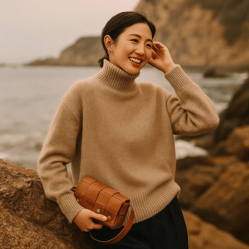 Oversized Turtleneck Sweater For Women | Elaraine