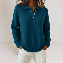 Collared Button Neck Sweater for Women | Celestine