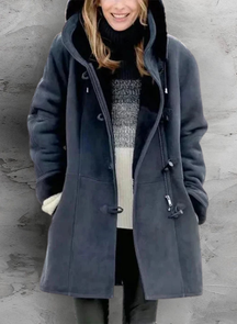 Hooded Toggle Long Coat For Women | Amanda