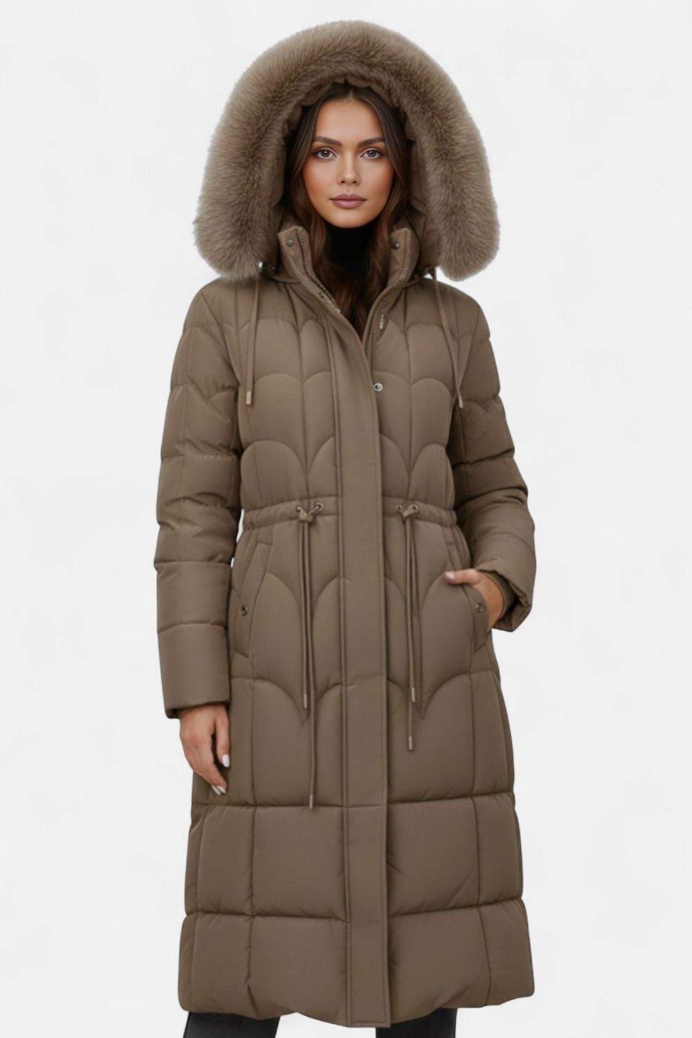 Long Hooded Puffer Coat For Women | Vaelisse