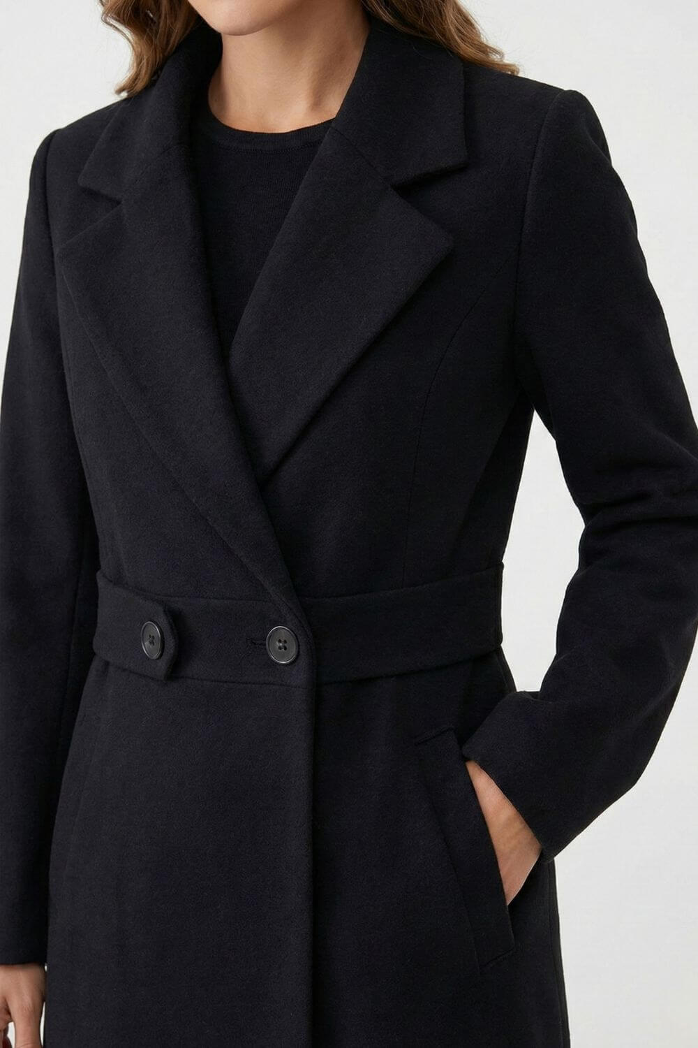 Long Tailored Double Breasted Coat For Women | Arlena