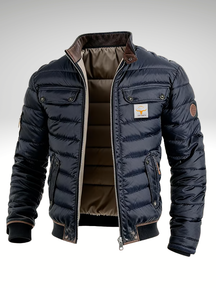 Quilted Stand Collar Jacket For Men | Laurent