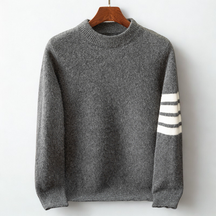 Stripe Sleeve Crew Neck Sweater For Men | Raffy