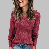 Comfy V Neck Long Sleeve Top For Women | Alina