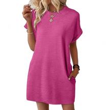 Casual Minimalist Round Neck Dress For Women | Lurelle
