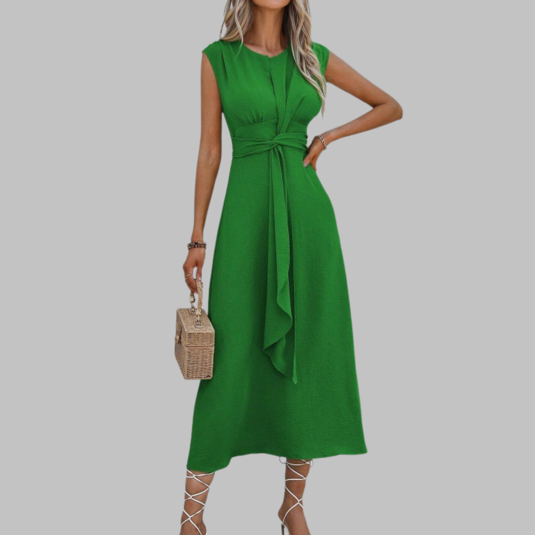 Sleeveless Round Neck Long Dress For Women | Helena