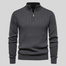 Ribbed Zip Neck Sweater for Men | Corin