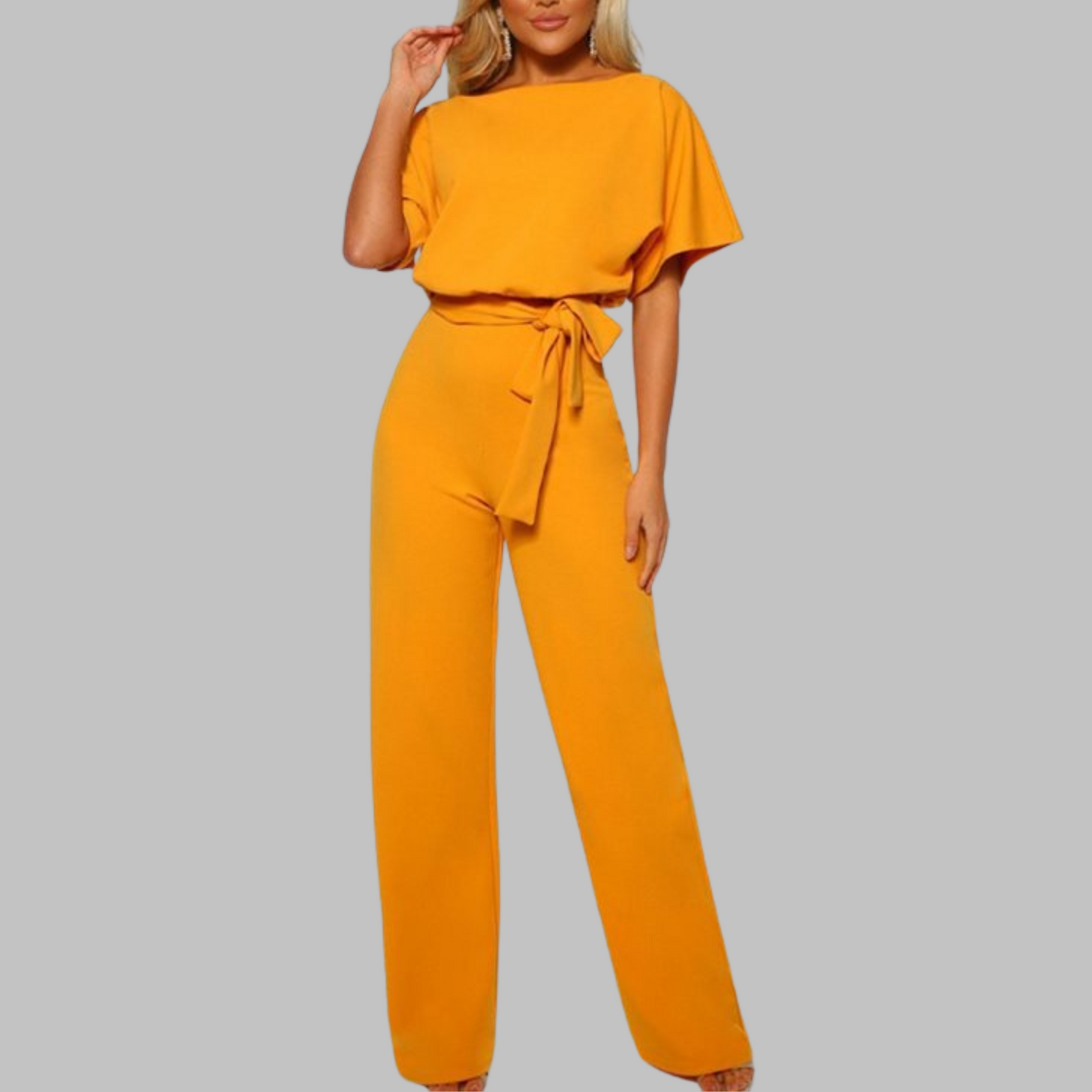Casual Tie Front Batwing Sleeve Jumpsuit For Women | Elanora