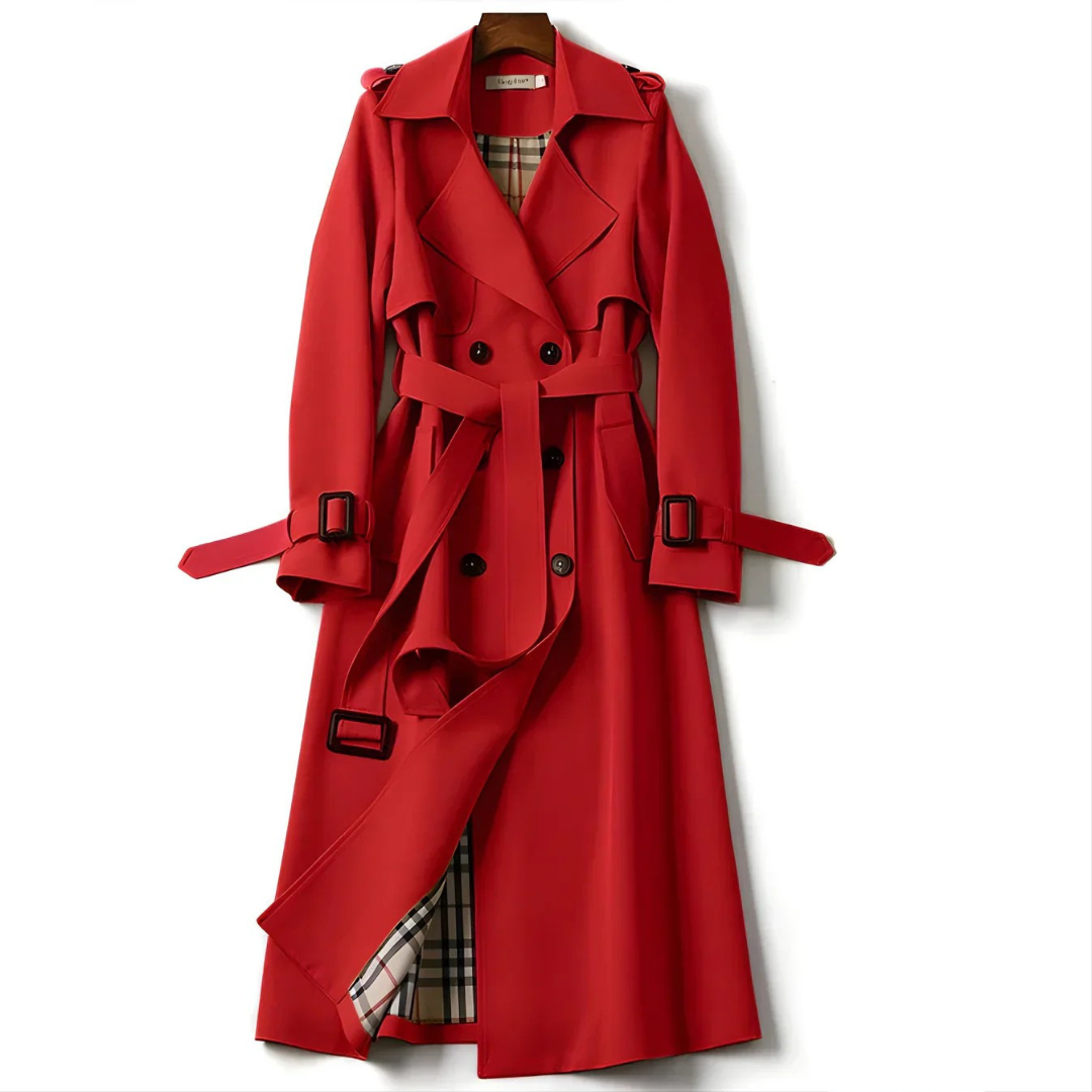 Belted Double Breasted Trench Coat for Women | Elara