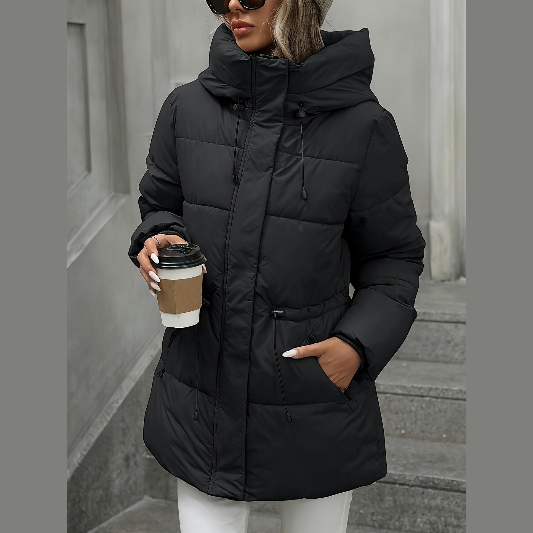 Oversized Hooded Puffer Jacket For Women | Celestine