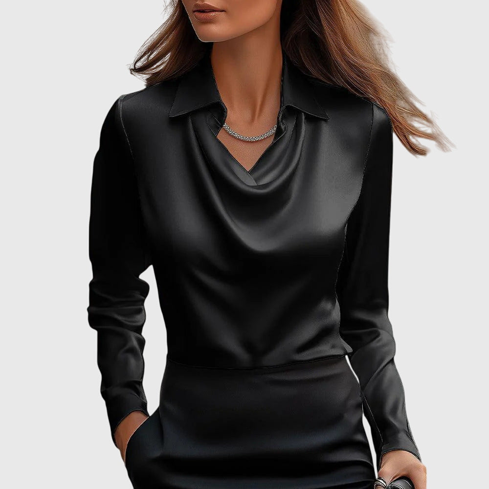 Draped Neck Elegant Blouse For Women | Vivienne