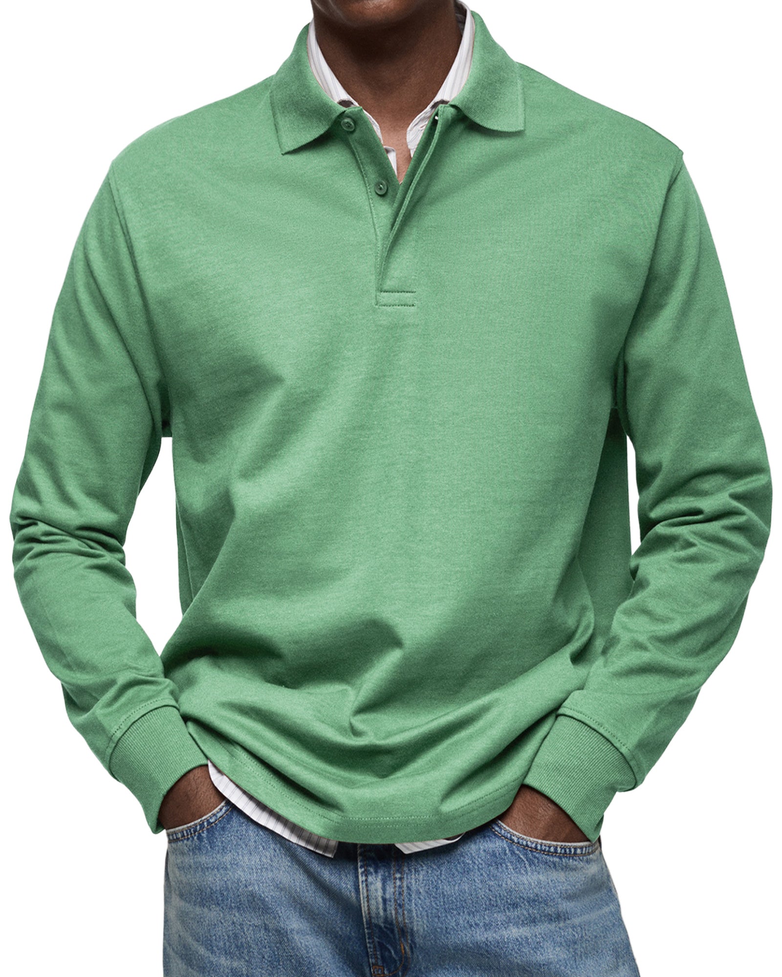 Classic Long Sleeve Polo Shirt For Men | Tristan