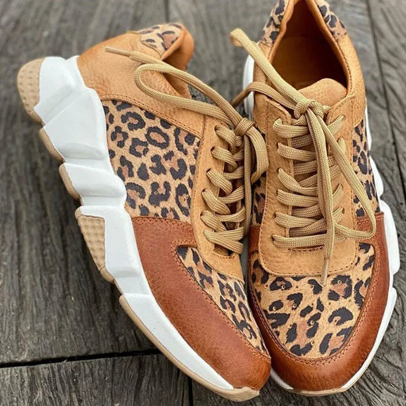 Leopard Print Lace Up Sneakers For Women | Iris