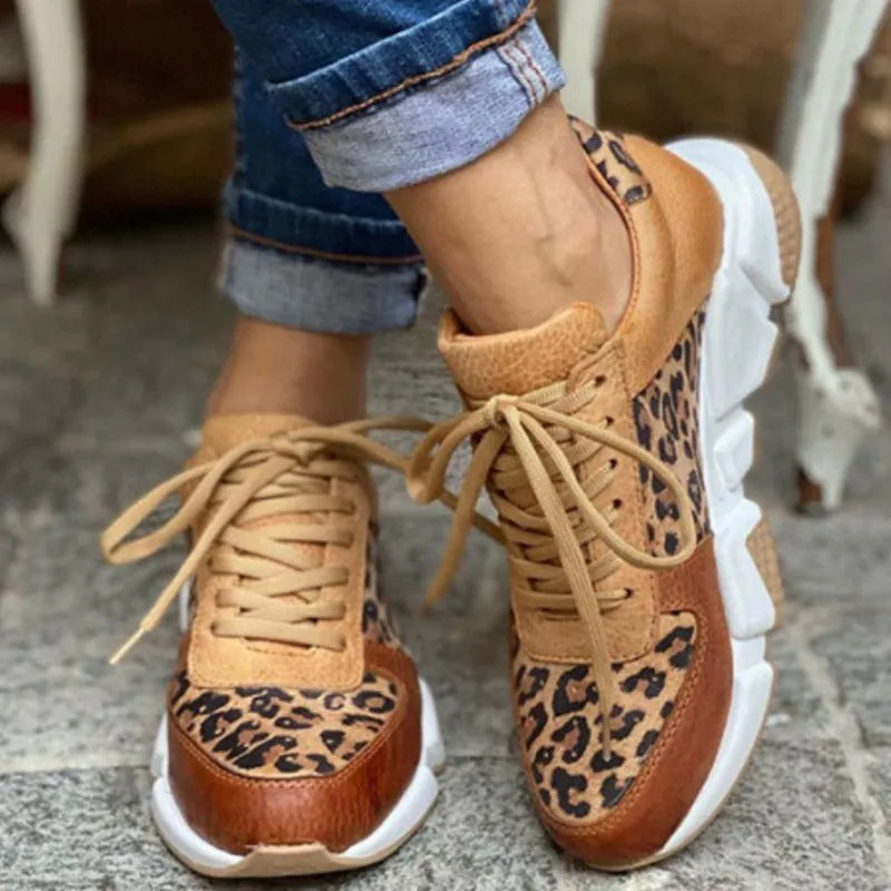 Leopard Print Lace Up Sneakers For Women | Iris