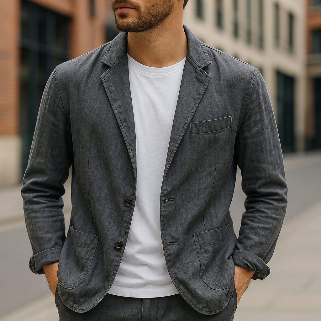 Tailored Single Button Blazer for Men | Matteo