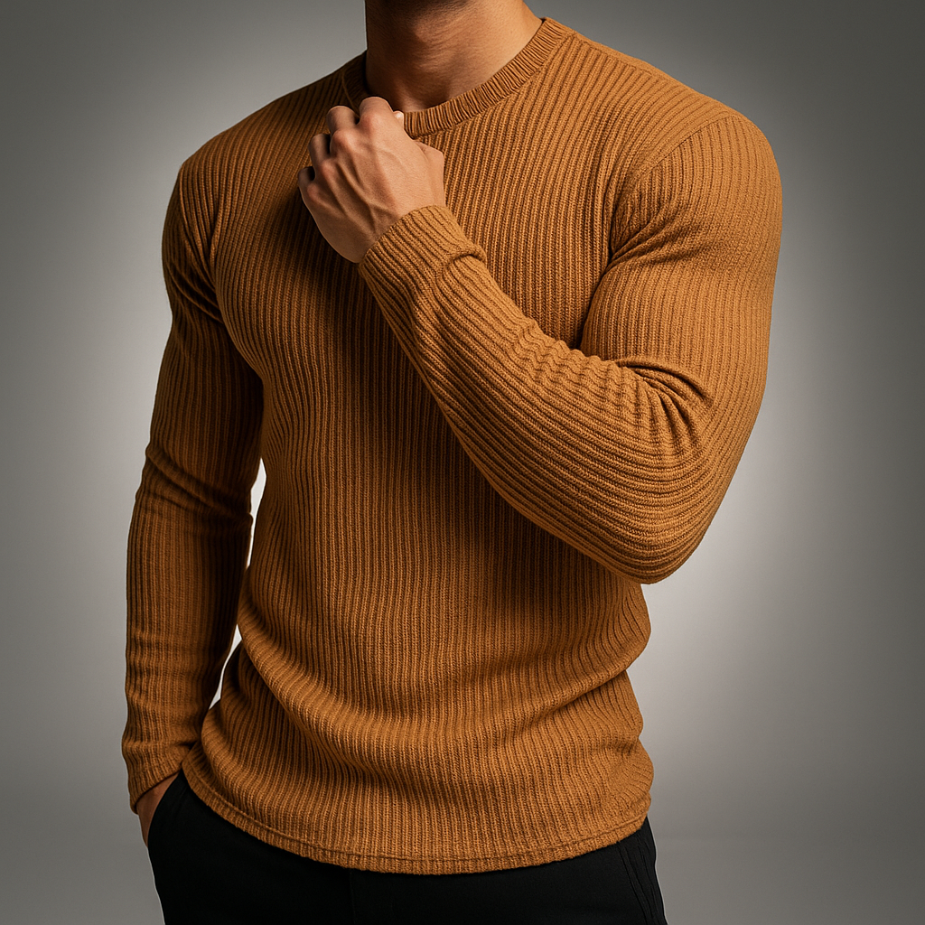 Slim Fit Ribbed Sweater for Men | Kieran