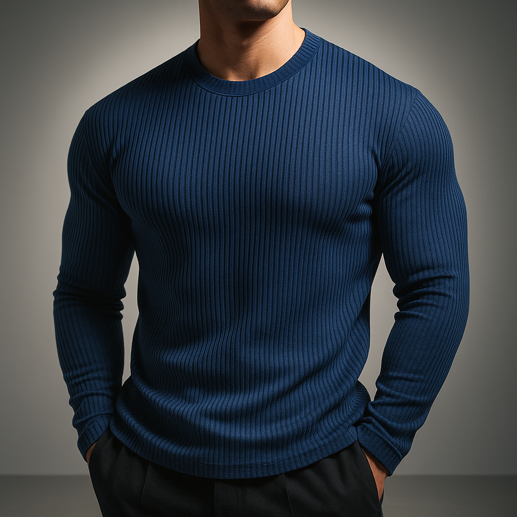 Slim Fit Ribbed Sweater for Men | Kieran
