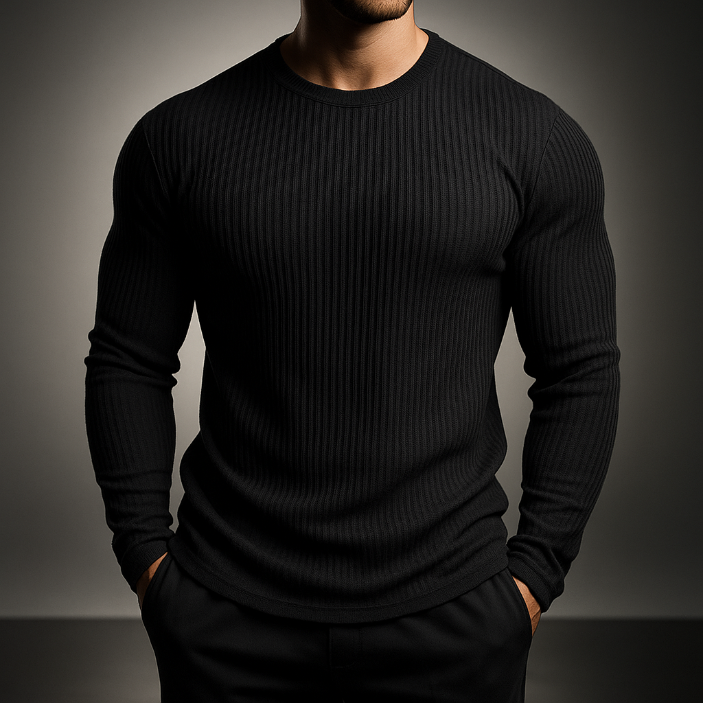 Slim Fit Ribbed Sweater for Men | Kieran
