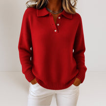 Collared Button Neck Sweater for Women | Celestine