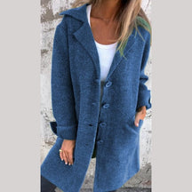 Casual Long Button Coat For Women | Arlena