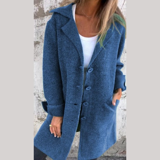 Casual Long Button Coat For Women | Arlena