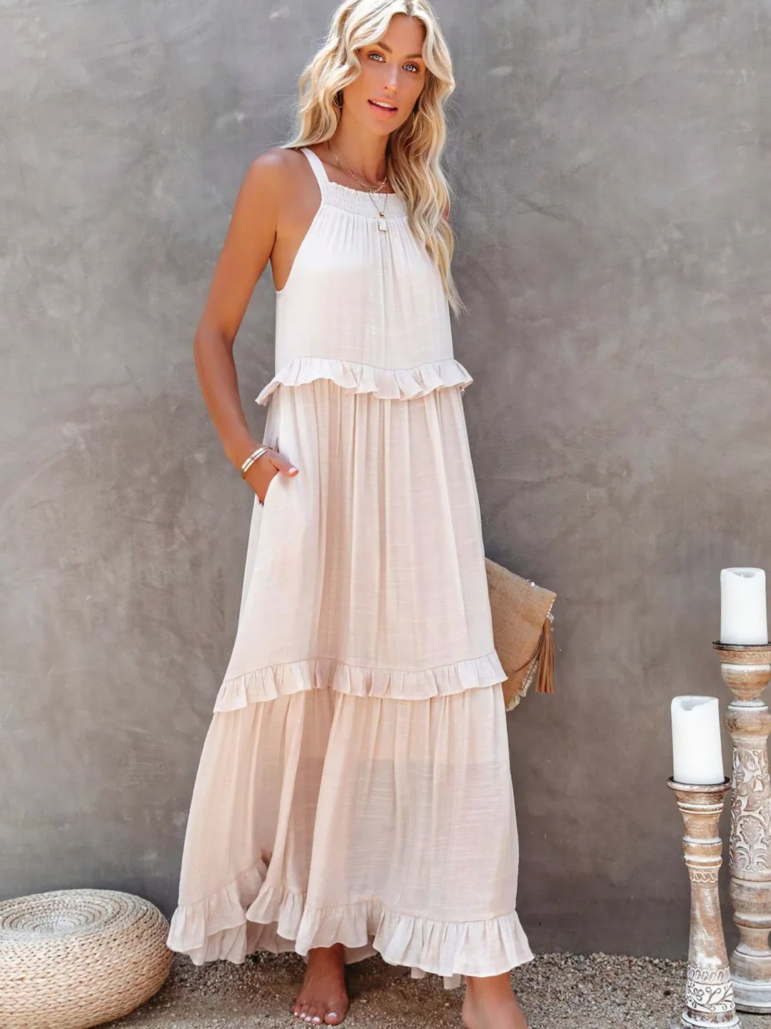 Tiered Ruffle Long Dress For Women | Lara