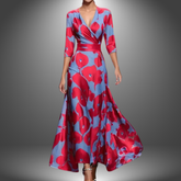 Floral V Neck Long Dress For Women | Maravelle