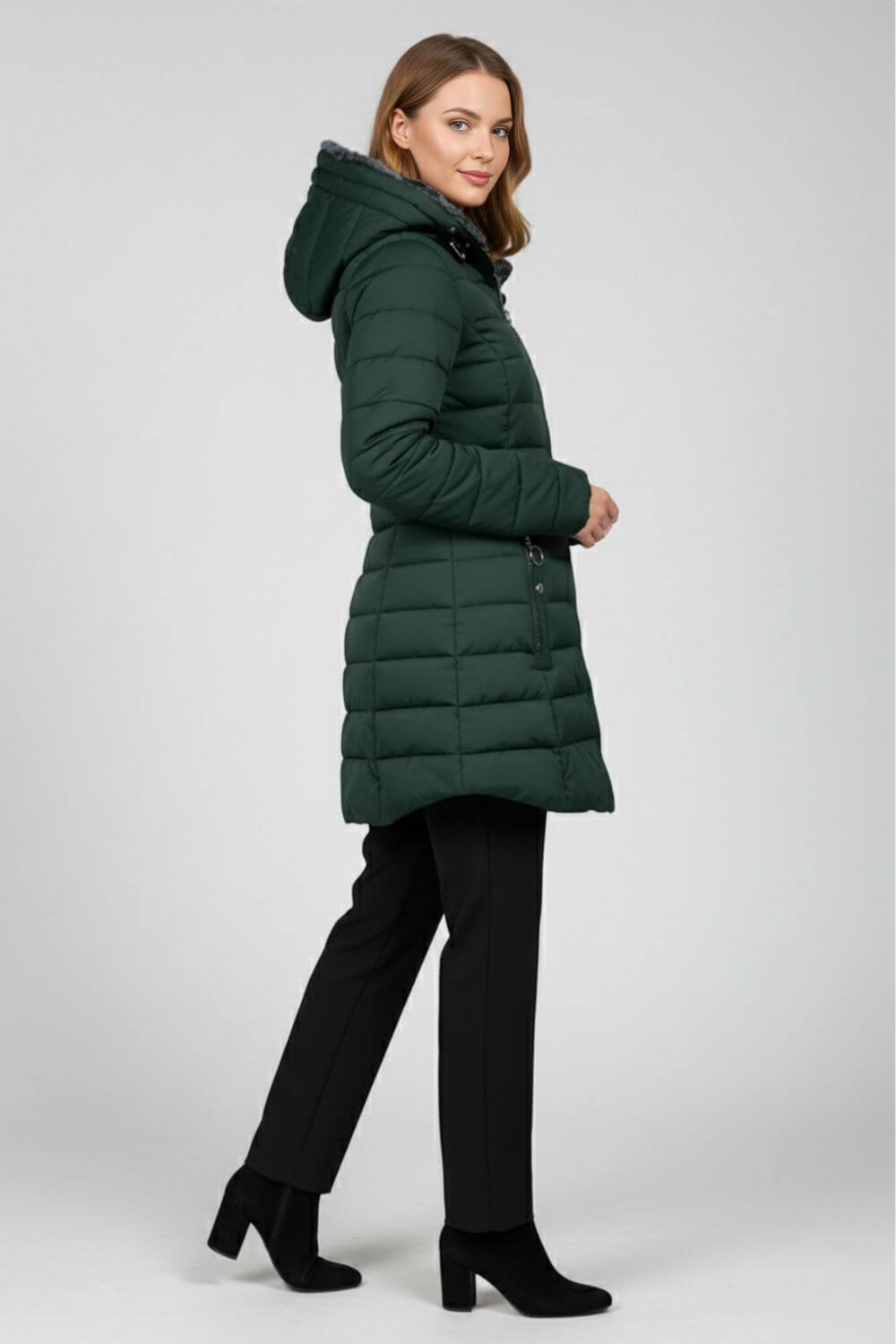 Long Hooded Quilted Puffer Coat For Women | Ravelle