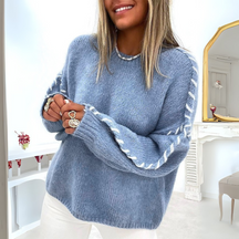 Cozy Long Sleeve Round Neck Sweater For Women | Loraine