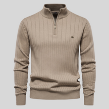 Ribbed Zip Neck Sweater for Men | Corin