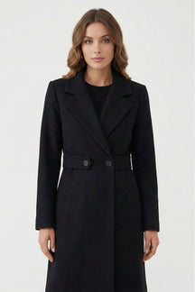 Long Tailored Double Breasted Coat For Women | Arlena